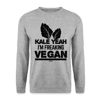 crazy vegan - Unisex Sweatshirt - salt & pepper - Front - Alina (178cm) & Michal (187cm)