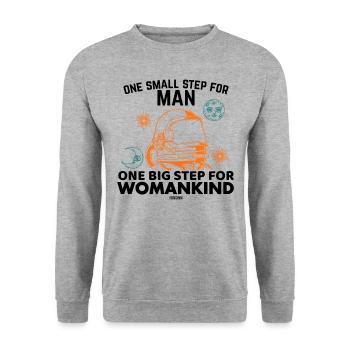 Weltraum Astronomie Frauen Mädchen Mond - Unisex Pullover - Weißgrau meliert - Vorne - Alina (178cm) & Michal (187cm)