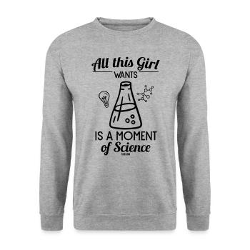 Woman Science Chemistry Laboratory - Unisex Sweatshirt - salt & pepper - Front - Alina (178cm) & Michal (187cm)