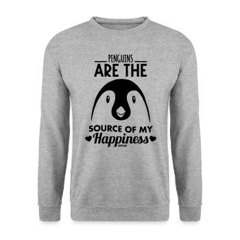 Manchot Pôle Sud Oiseau de mer Antarctique - Sweat-shirt Unisexe - gris chiné - Devant - Alina (178cm) & Michal (187cm)
