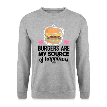 Hamburg fast food grill delicious - Unisex Sweatshirt - salt & pepper - Front - Alina (178cm) & Michal (187cm)