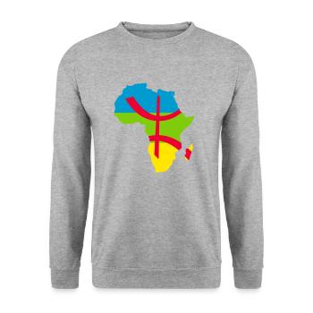 kabyle amazigh flag berber, africa kabyle - Unisex Pullover - Weißgrau meliert - Vorne - Alina (178cm) & Michal (187cm)