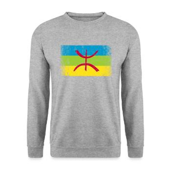 kabyle amazigh flag berber, africa kabyle - Unisex Pullover - Weißgrau meliert - Vorne - Alina (178cm) & Michal (187cm)