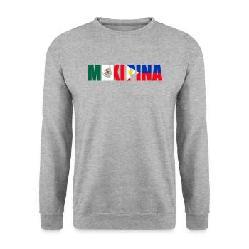 Mexipino Mexican Filipino Mexipino - Unisex Pullover - Weißgrau meliert - Vorne - Alina (178cm) & Michal (187cm)