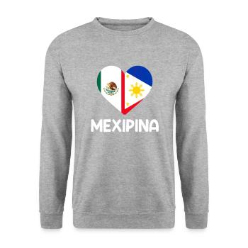 Mexipino Mexican Filipino Mexipino - Unisex Pullover - Weißgrau meliert - Vorne - Alina (178cm) & Michal (187cm)