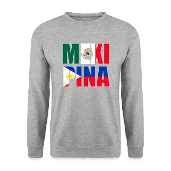 Mexipino Mexican Filipino Mexipino - Unisex Pullover - Weißgrau meliert - Vorne - Alina (178cm) & Michal (187cm)