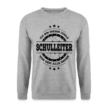 Schulleiter Geburtstag Schule Rektor Geschenk - Unisex Pullover - Weißgrau meliert - Vorne - Alina (178cm) & Michal (187cm)