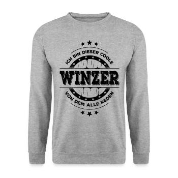 Winzer Kollegen Geburtstag Weinbauer Geschenk - Unisex Pullover - Weißgrau meliert - Vorne - Alina (178cm) & Michal (187cm)