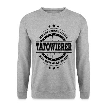 Tätowierer Geburtstag Tattoo Künstler Geschenk - Unisex Pullover - Weißgrau meliert - Vorne - Alina (178cm) & Michal (187cm)