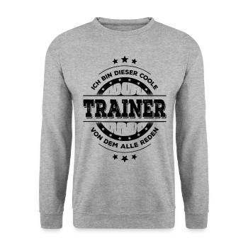 Trainer Kollegen Geburtstag Sport Geschenk - Unisex Pullover - Weißgrau meliert - Vorne - Alina (178cm) & Michal (187cm)