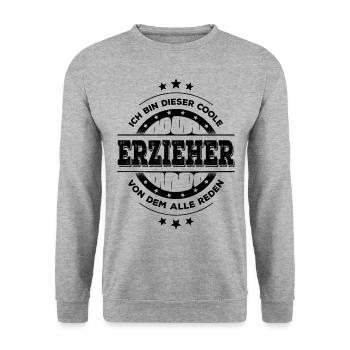 Erzieher Geburtstag Kindergärtner Geschenk - Unisex Pullover - Weißgrau meliert - Vorne - Alina (178cm) & Michal (187cm)