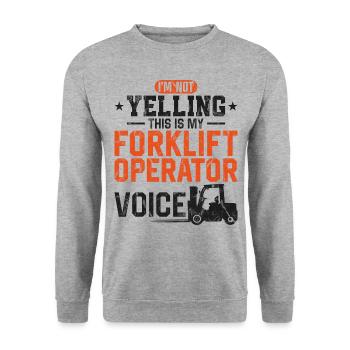 Certified Forklift Truck Operator - Unisex Sweatshirt - salt & pepper - Front - Alina (178cm) & Michal (187cm)