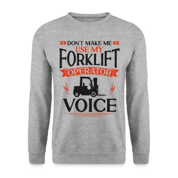 Certified Forklift Truck Operator - Unisex Sweatshirt - salt & pepper - Front - Alina (178cm) & Michal (187cm)