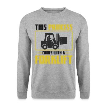 Certified Forklift Truck Operator - Unisex Sweatshirt - salt & pepper - Front - Alina (178cm) & Michal (187cm)