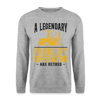 Certified Forklift Truck Operator - Unisex Pullover - Weißgrau meliert - Vorne - Alina (178cm) & Michal (187cm)
