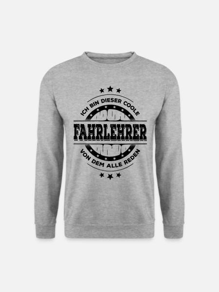 Fahrlehrer Kollegen Geburtstag Fahrschule Geschenk - Unisex Pullover - Weißgrau meliert