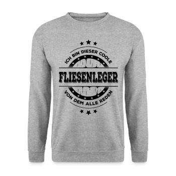 Fliesenleger Geburtstag Bodenleger Geschenk - Unisex Pullover - Weißgrau meliert - Vorne - Alina (178cm) & Michal (187cm)