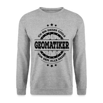 Geomatiker Kollegen Geburtstag Geomatik Geschenk - Unisex Pullover - Weißgrau meliert - Vorne - Alina (178cm) & Michal (187cm)