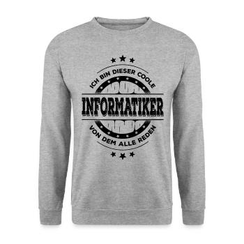 Informatiker Geburtstag IT Entwickler Geschenk - Unisex Pullover - Weißgrau meliert - Vorne - Alina (178cm) & Michal (187cm)