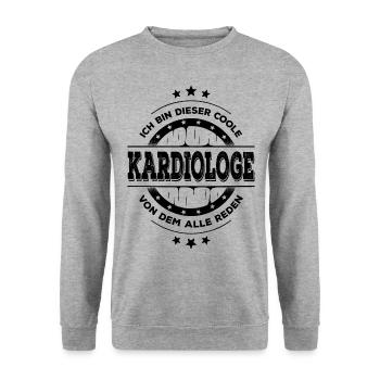 Kardiologe Geburtstag Kardiologie Geschenk - Unisex Pullover - Weißgrau meliert - Vorne - Alina (178cm) & Michal (187cm)