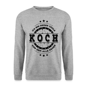 Koch Kollegen Geburtstag Koch Geschenk - Unisex Pullover - Weißgrau meliert - Vorne - Alina (178cm) & Michal (187cm)