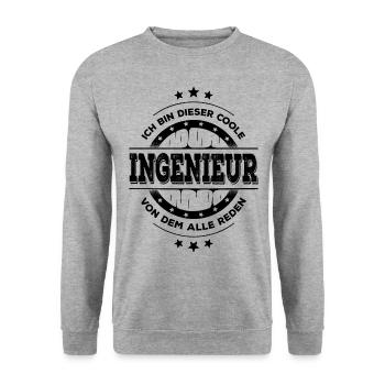 Ingenieur Geburtstag Ingenieurtechnik Geschenk - Unisex Pullover - Weißgrau meliert - Vorne - Alina (178cm) & Michal (187cm)