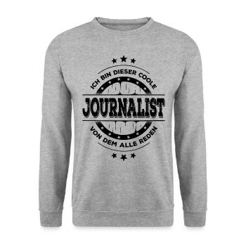 Journalist Geburtstag Journalismus Geschenk - Unisex Pullover - Weißgrau meliert - Vorne - Alina (178cm) & Michal (187cm)