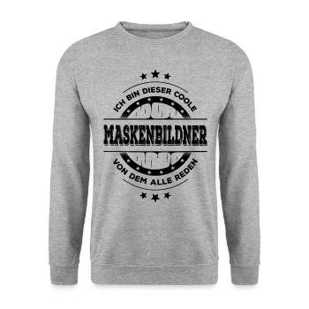 Maskenbildner Geburtstag Filmkunst Geschenk - Unisex Pullover - Weißgrau meliert - Vorne - Alina (178cm) & Michal (187cm)