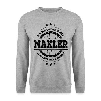 Makler Kollegen Geburtstag Hausverkäufer Geschenk - Unisex Pullover - Weißgrau meliert - Vorne - Alina (178cm) & Michal (187cm)