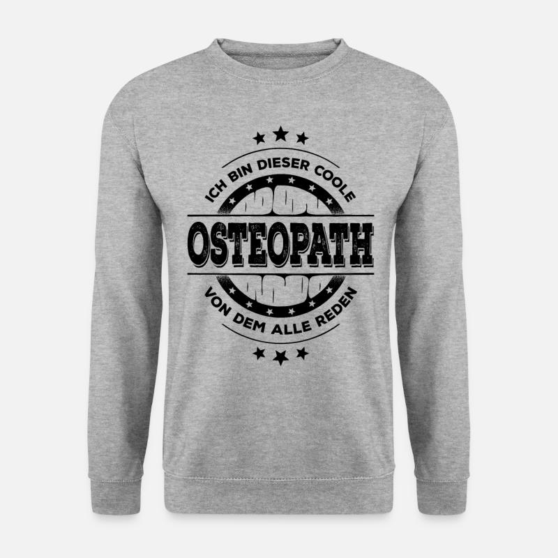 Osteopath Kollegen Geburtstag Osteopathie Geschenk - Unisex Pullover - Weißgrau meliert