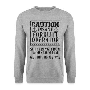 Opérateur de chariot élévateur certifié - Sweat-shirt Unisexe - gris chiné - Devant - Alina (178cm) & Michal (187cm)