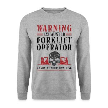 Certified Forklift Truck Operator - Unisex Pullover - Weißgrau meliert - Vorne - Alina (178cm) & Michal (187cm)