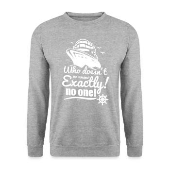 ich liebe Kreuzfahrten mit dem Schiff - Unisex Pullover - Weißgrau meliert - Vorne - Alina (178cm) & Michal (187cm)