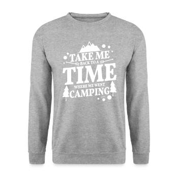 cool camping slogan - Unisex Sweatshirt - salt & pepper - Front - Alina (178cm) & Michal (187cm)