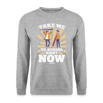Kindergarten School Teacher Saying - Unisex Sweatshirt - salt & pepper - Front - Alina (178cm) & Michal (187cm)