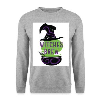 Witches Brew Graphic Homebrewing Winemaking Brewer - Unisex Pullover - Weißgrau meliert - Vorne - Alina (178cm) & Michal (187cm)