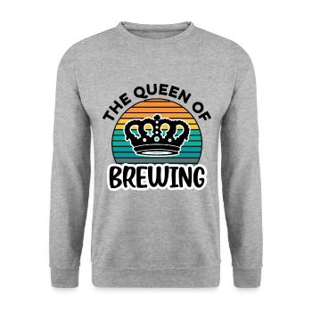 The Queen Of Brewing Homebrewing Brewery Craftbeer - Unisex Pullover - Weißgrau meliert - Vorne - Alina (178cm) & Michal (187cm)