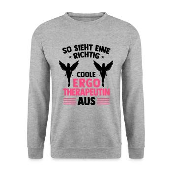Richtig coole Ergotherapeutin Ergotherapie - Unisex Pullover - Weißgrau meliert - Vorne - Alina (178cm) & Michal (187cm)