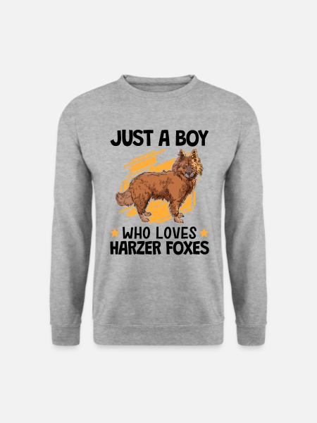 Junge der Harzer Füchse liebt Hütefuchs - Unisex Pullover - Weißgrau meliert