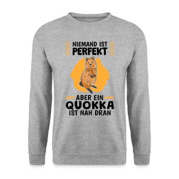 Quokka sind perfekt australisches Beuteltier - Unisex Pullover - Weißgrau meliert - Vorne - Alina (178cm) & Michal (187cm)