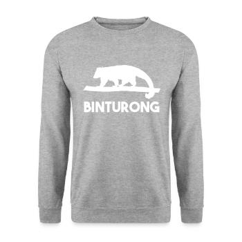 vintage Binturong - Unisex Pullover - Weißgrau meliert - Vorne - Alina (178cm) & Michal (187cm)