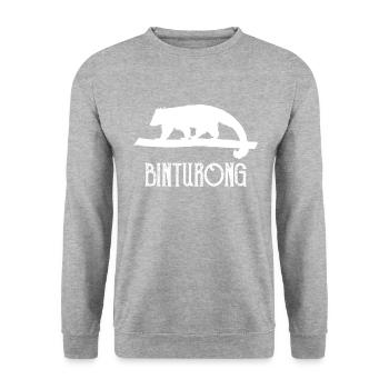 vintage Binturong - Unisex Pullover - Weißgrau meliert - Vorne - Alina (178cm) & Michal (187cm)