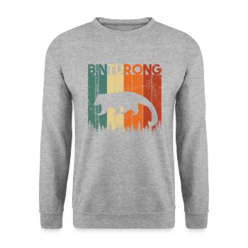 vintage Binturong - Unisex Pullover - Weißgrau meliert - Vorne - Alina (178cm) & Michal (187cm)