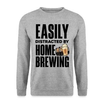 Easily Distraced Home Brewing Homebrow Brewery Bee - Unisex Pullover - Weißgrau meliert - Vorne - Alina (178cm) & Michal (187cm)