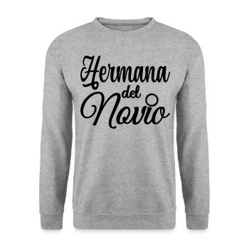Hermana del Novio Groom's Sister Wedding Gift - Unisex Sweatshirt - salt & pepper - Front - Alina (178cm) & Michal (187cm)