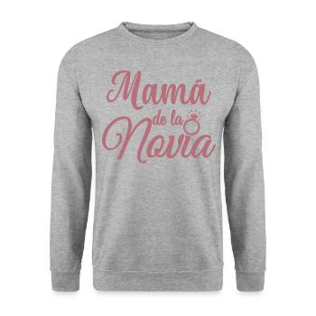Mama de la Novia Bride's Mother Wedding Gift - Unisex Sweatshirt - salt & pepper - Front - Alina (178cm) & Michal (187cm)