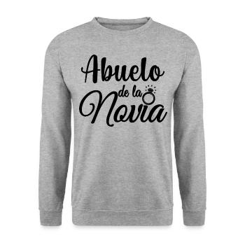 Abuelo de la Novia Bride's Grandpa Wedding Gift - Unisex Sweatshirt - salt & pepper - Front - Alina (178cm) & Michal (187cm)