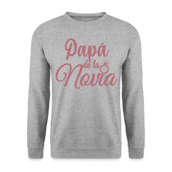 Papa de la Novia Bride's Father Wedding Gift - Unisex Sweatshirt - salt & pepper - Front - Alina (178cm) & Michal (187cm)