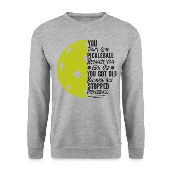 Pickleball Grandma Grandpa Vintage - Unisex Sweatshirt - salt & pepper - Front - Alina (178cm) & Michal (187cm)