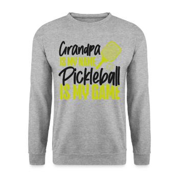 Pickleball Grandpa Grandpa Is My - Unisex Sweatshirt - salt & pepper - Front - Alina (178cm) & Michal (187cm)